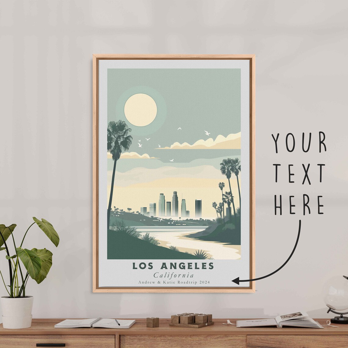 Los Angeles California Downtown Palms Skyline Minimalist Travel Poster - Image 3
