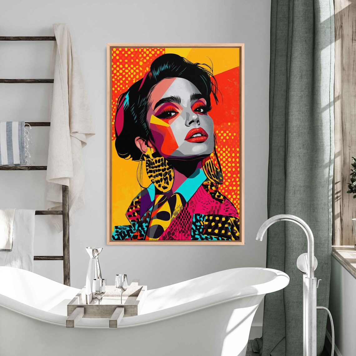 Colorful Pop Art Woman Portrait With Bold Geometric Face Art Poster - Image 3