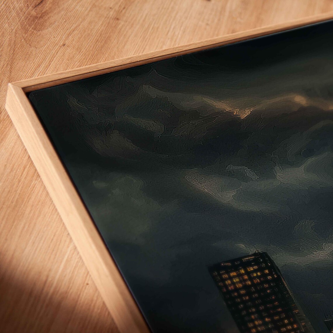 Cthulhu Over City Skyline, Dark Clouds Reflections - Image 2
