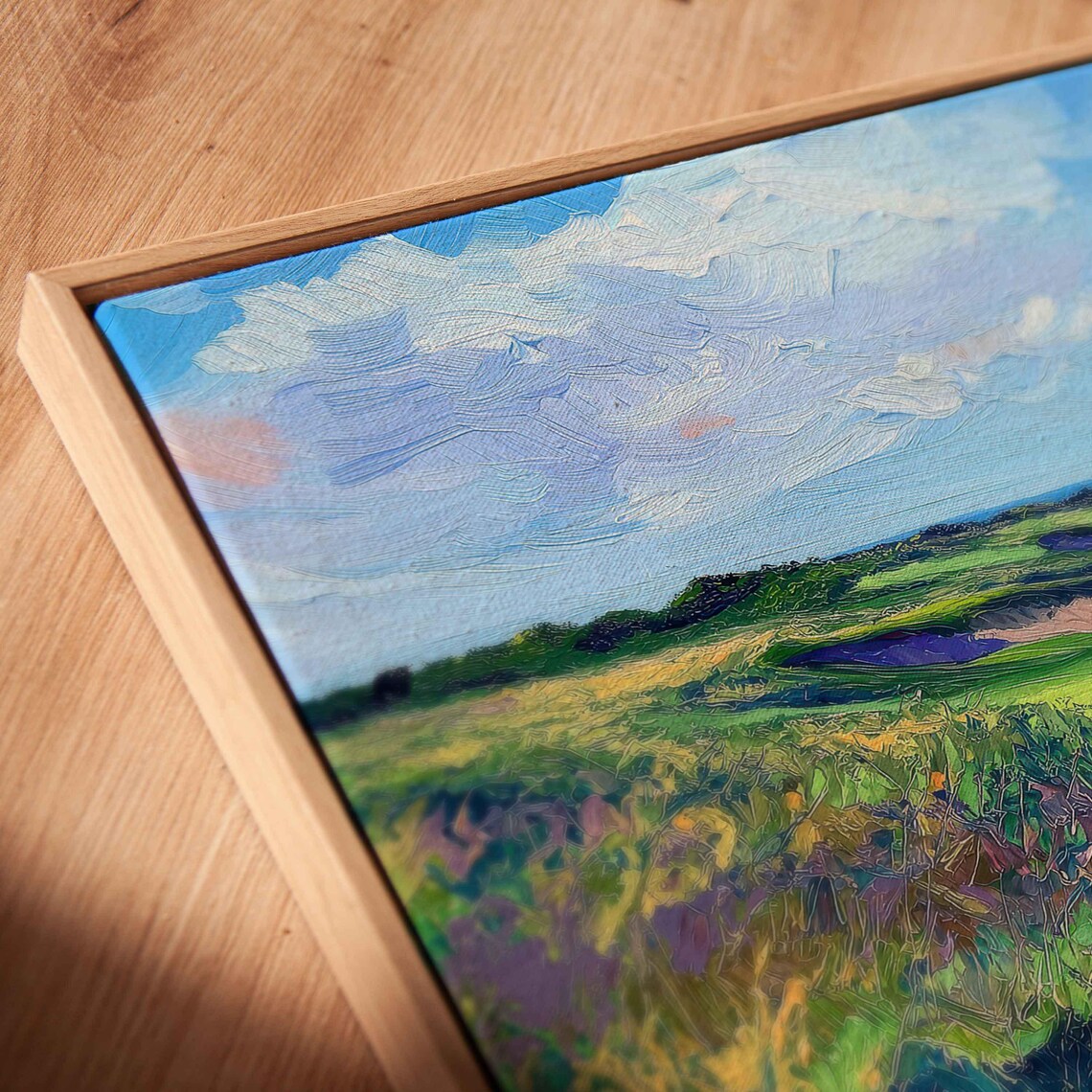Links Golf Course Through Dunes To Ocean Coastal Painting Poster - Image 2