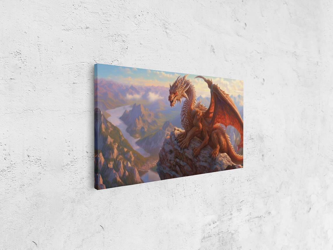 Acrylic Dragon Painting, Fantasy Wall Art Print - Image 4