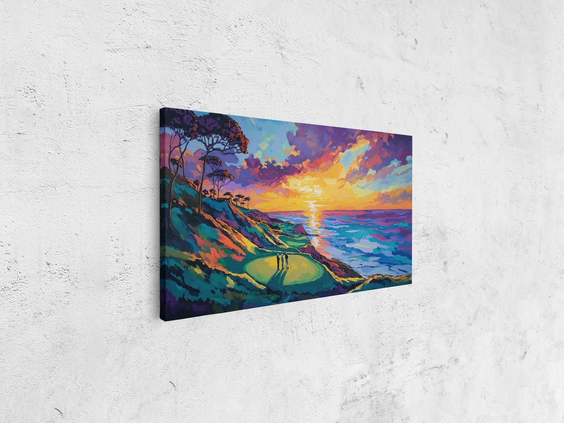 Torrey Pines Golf Course Ocean Cliffs Sunset Vibrant Colors Poster - Image 4