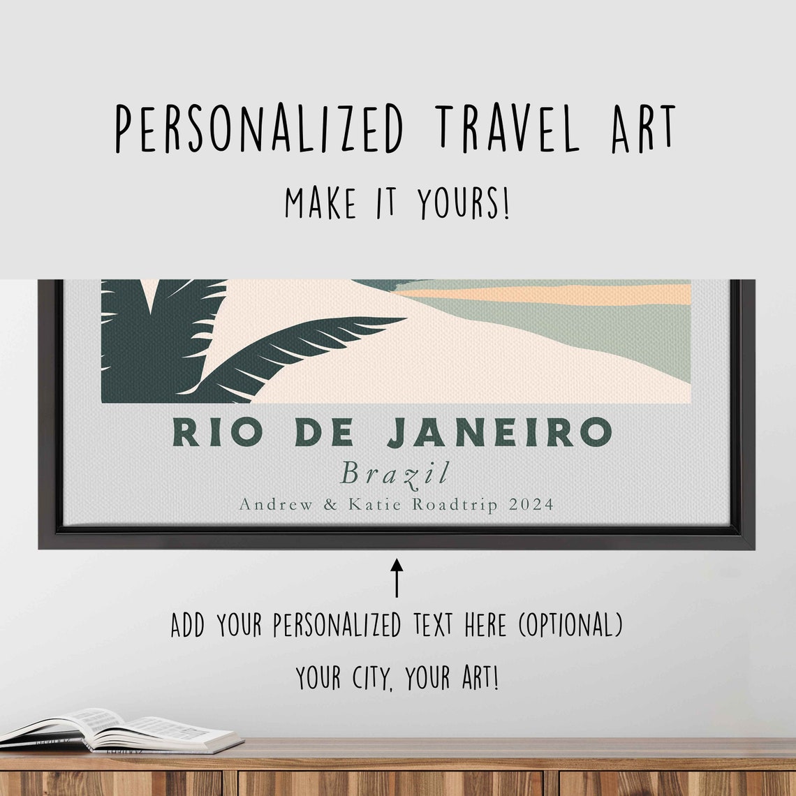 Rio De Janeiro Brazil Beach Sunset Mountain Coast Minimal Art Poster - Image 4