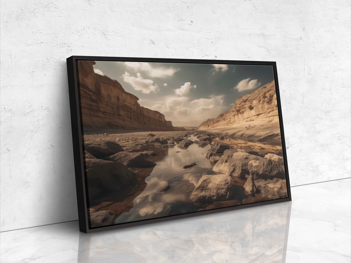 River Canyon Hdr Photography Print Long Exposure Photography High Resolution Framed Print Ready To Hang - Image 4