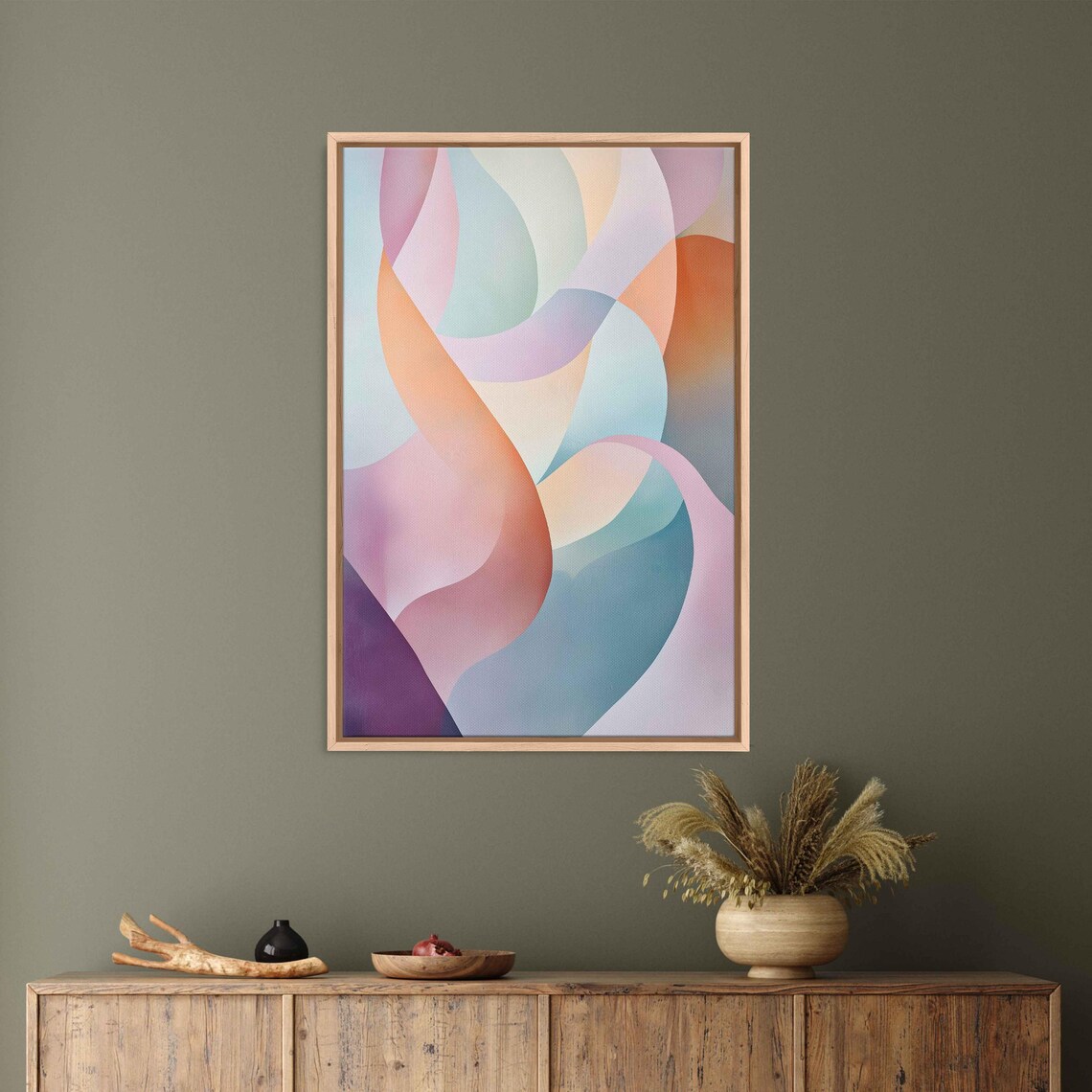 Pastel Interlocking Curves - Soft Abstract Mural