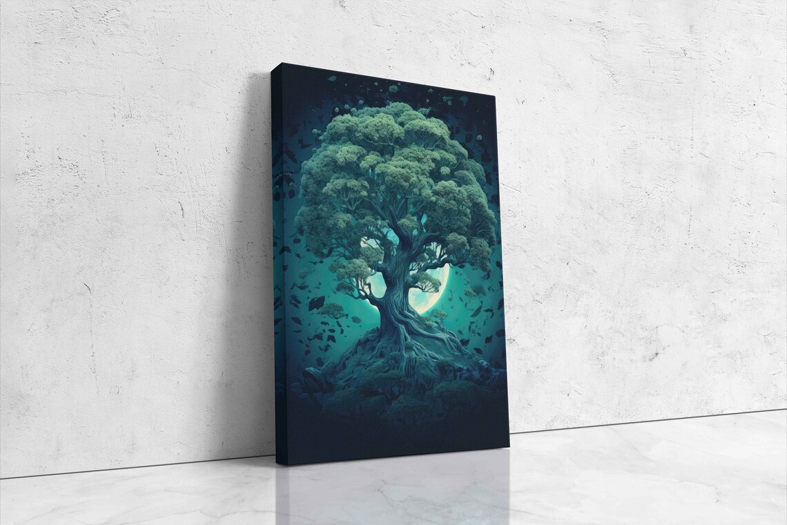 Elder Tree Moonlight Backlit Framed Print Unique Wall Art - Image 4