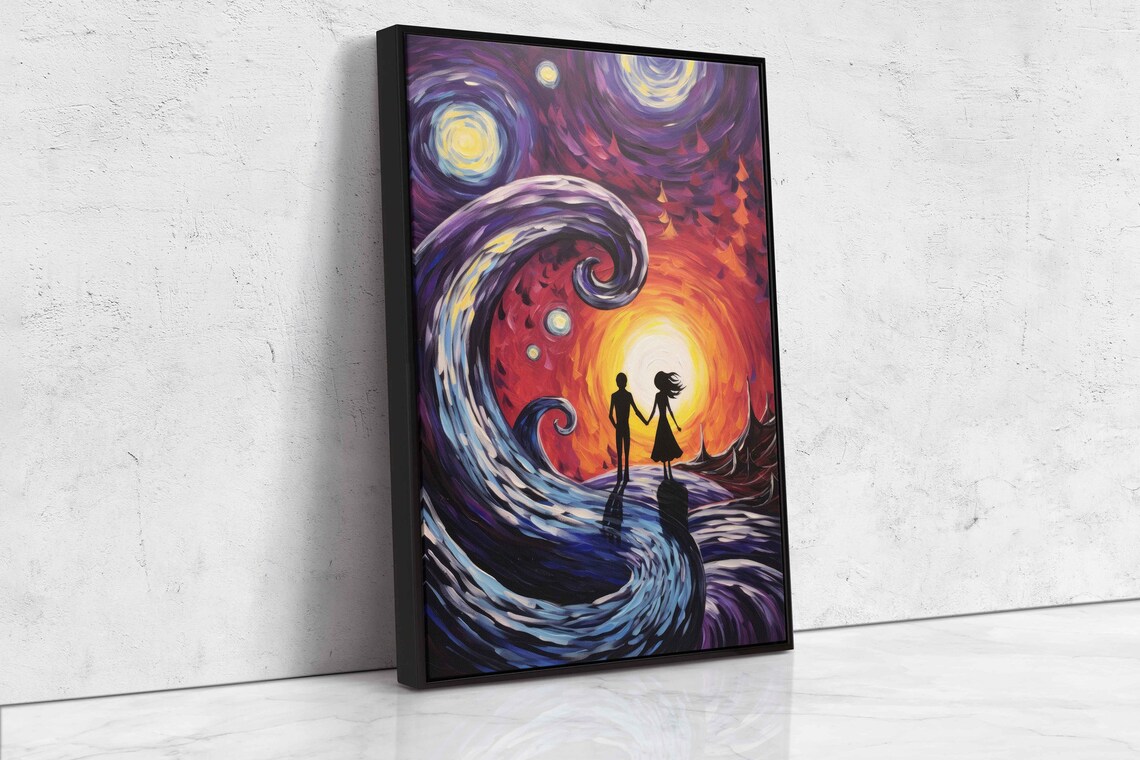Halloween Palette Knife Painting, Holiday Decor Art Print - Image 4