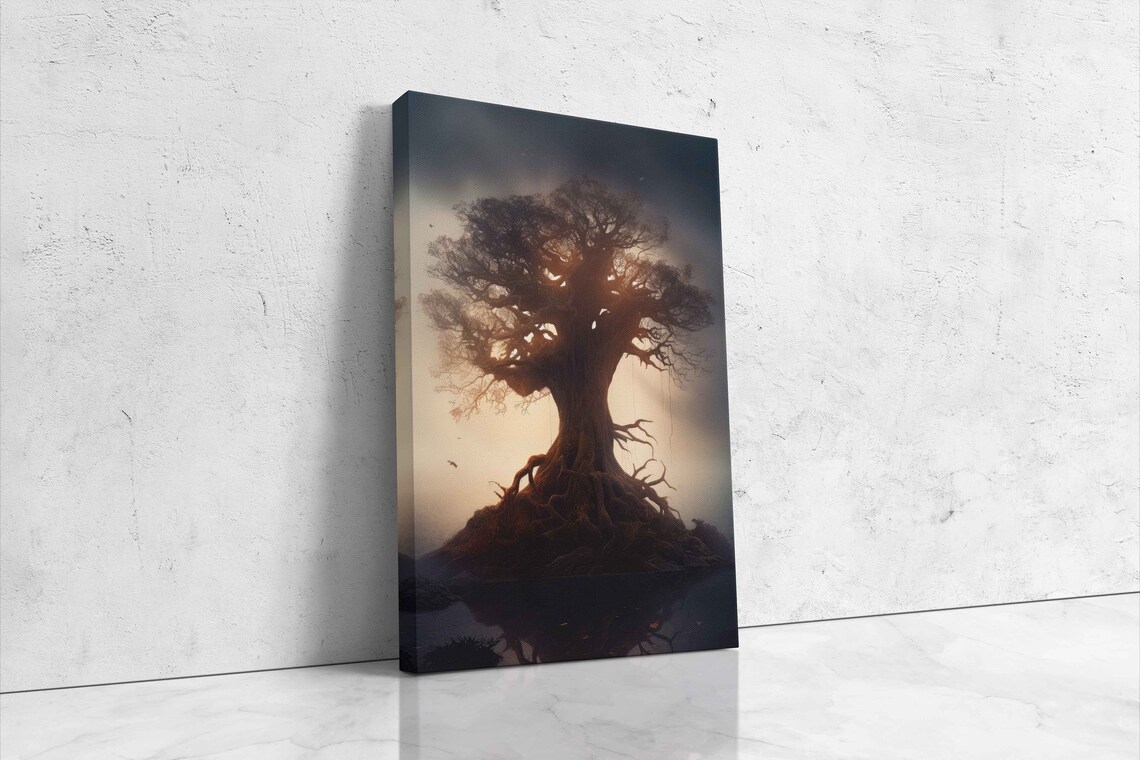 Tree Of Life Illustration On Ready To Hang Office Decor Bedroom Decor - Image 4