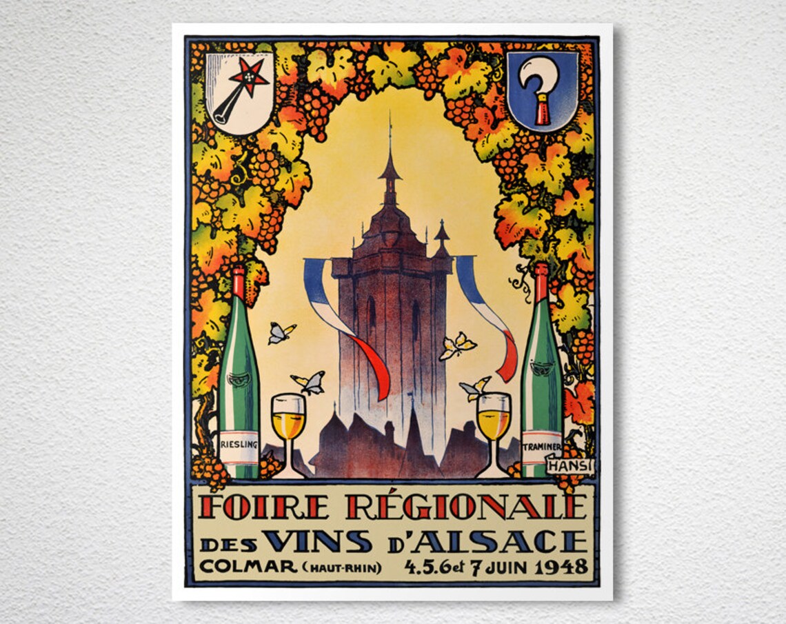 Foire Regionale Des Vins Dalsace Vintage Travel Poster - Image 2