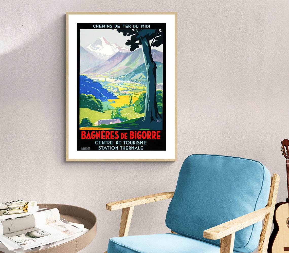 Bagneres De Bigorre Pyrenees Vintage French Railway Travel Poster Art - Image 2