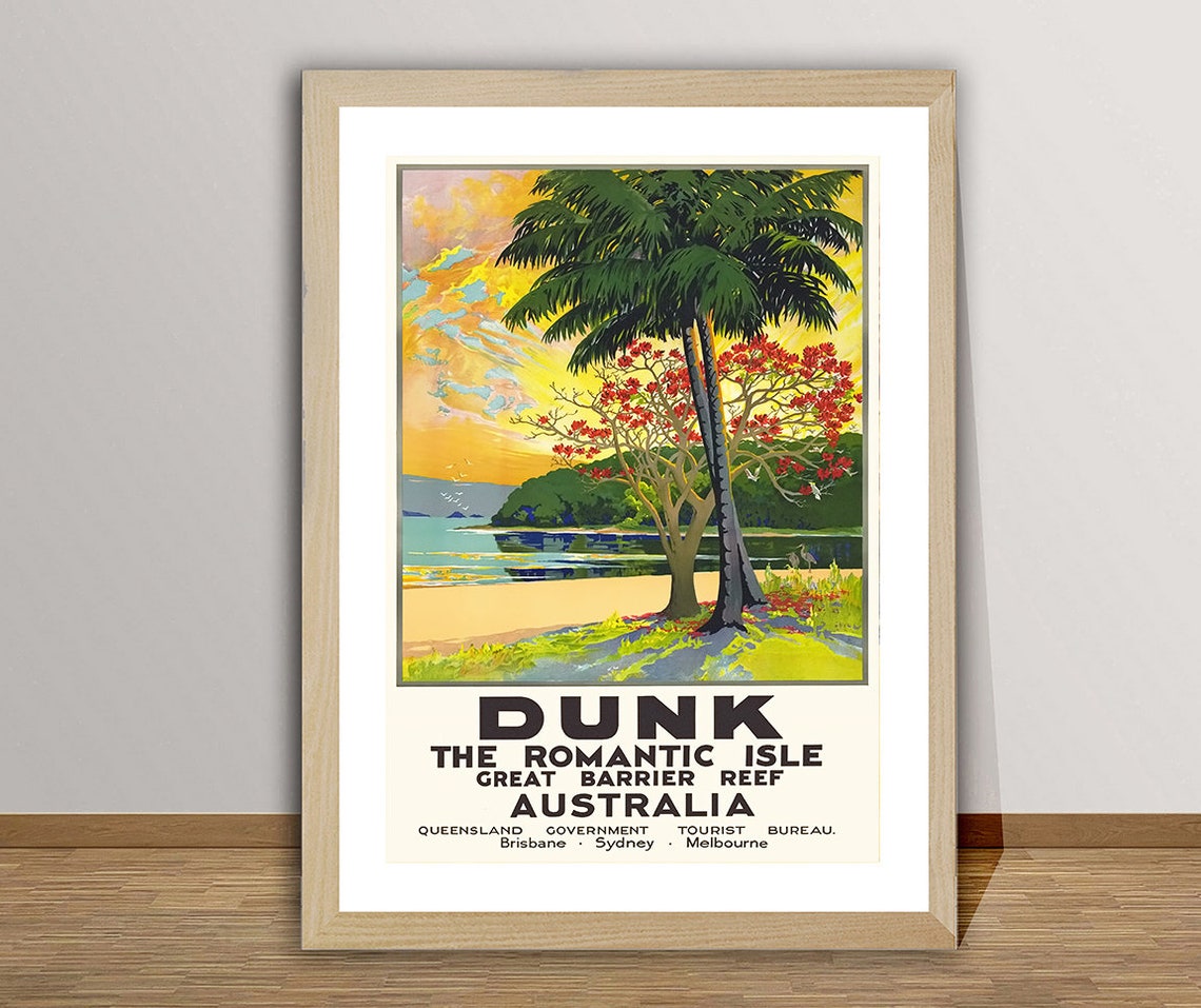Dunk Island Romantic Isle Great Barrier Reef Australia Travel Poster