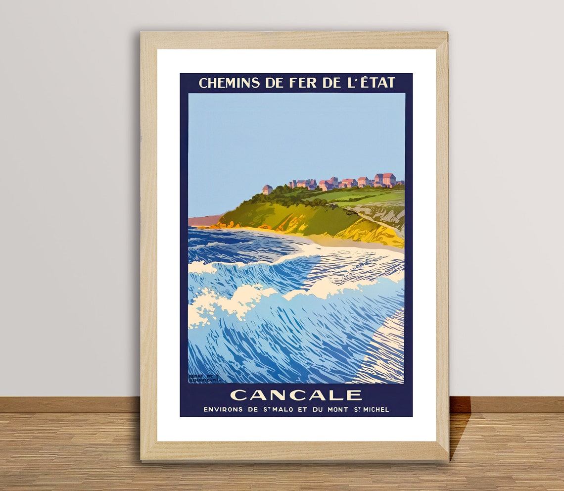 Cancale French Coast Chemins de Fer de lEtat Vintage Railway Poster