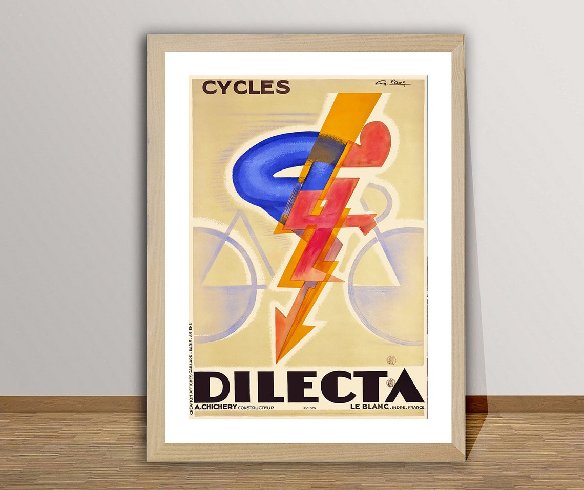 Dilecta Vintage Bicycle Poster Retro Dilecta Bicycle Poster Gift Idea Wall Decor - Image 2