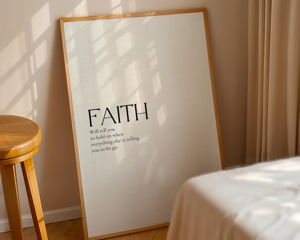 Faith Christian Wall Art, Minimalist Poster