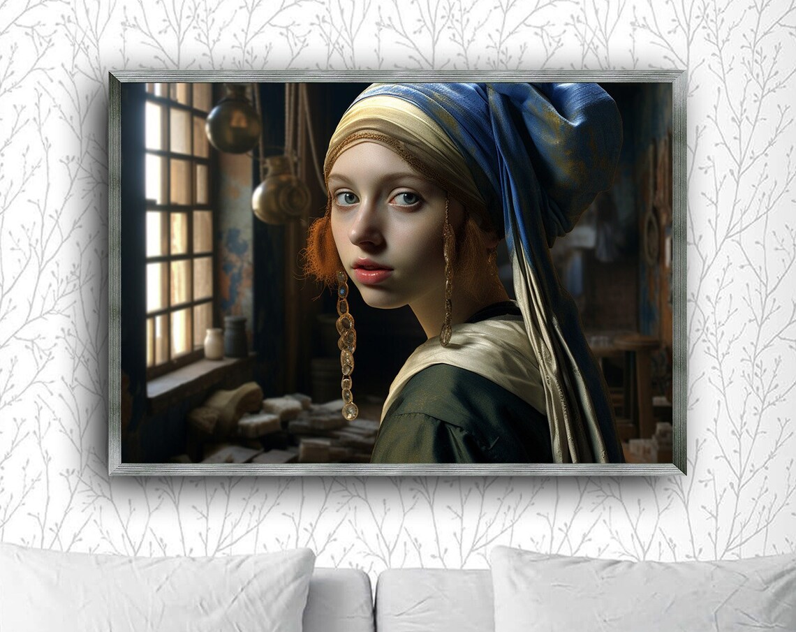 Pearl Earring Reverie, Contemporary Decor Art Print