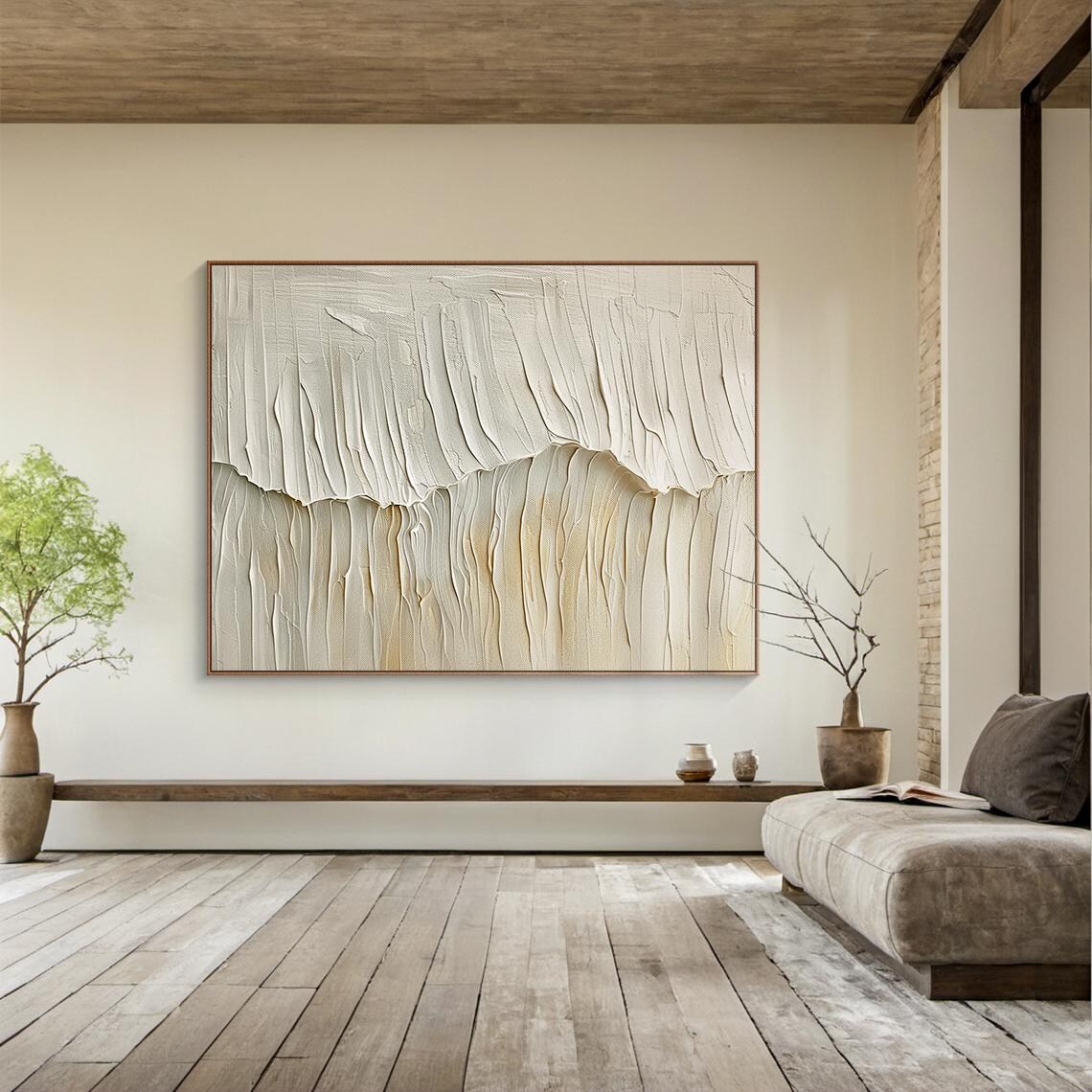 Beige Abstract Wabi Sabi Art Print, Modern Decor - Image 2