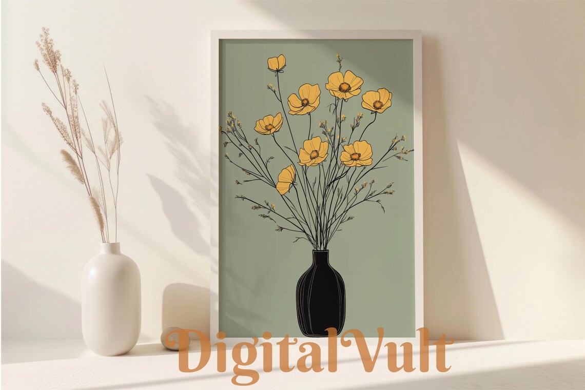 Minimalist Floral Boho, Botanical Line Art