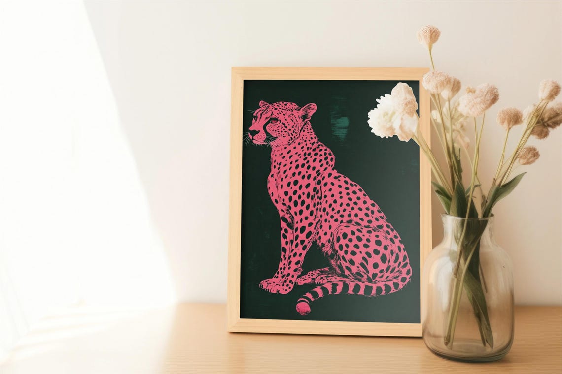 Pink Cheetah Preppy Poster Print for Girls' Decor - Image 3