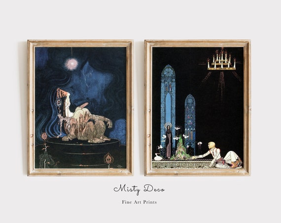 Fairytale Illustration By Kay Nielsen Folktales Wall Art Princess And Troll Vintage Nouveau Print Golden Age Of