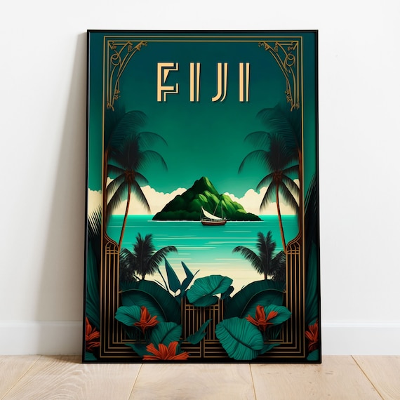 Fiji Art Deco Travel Poster Print