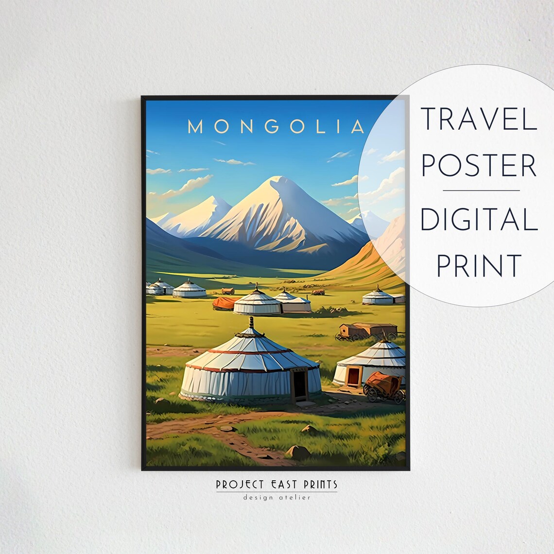 Mongolia Travel Poster, Asia Travel Print - Image 3