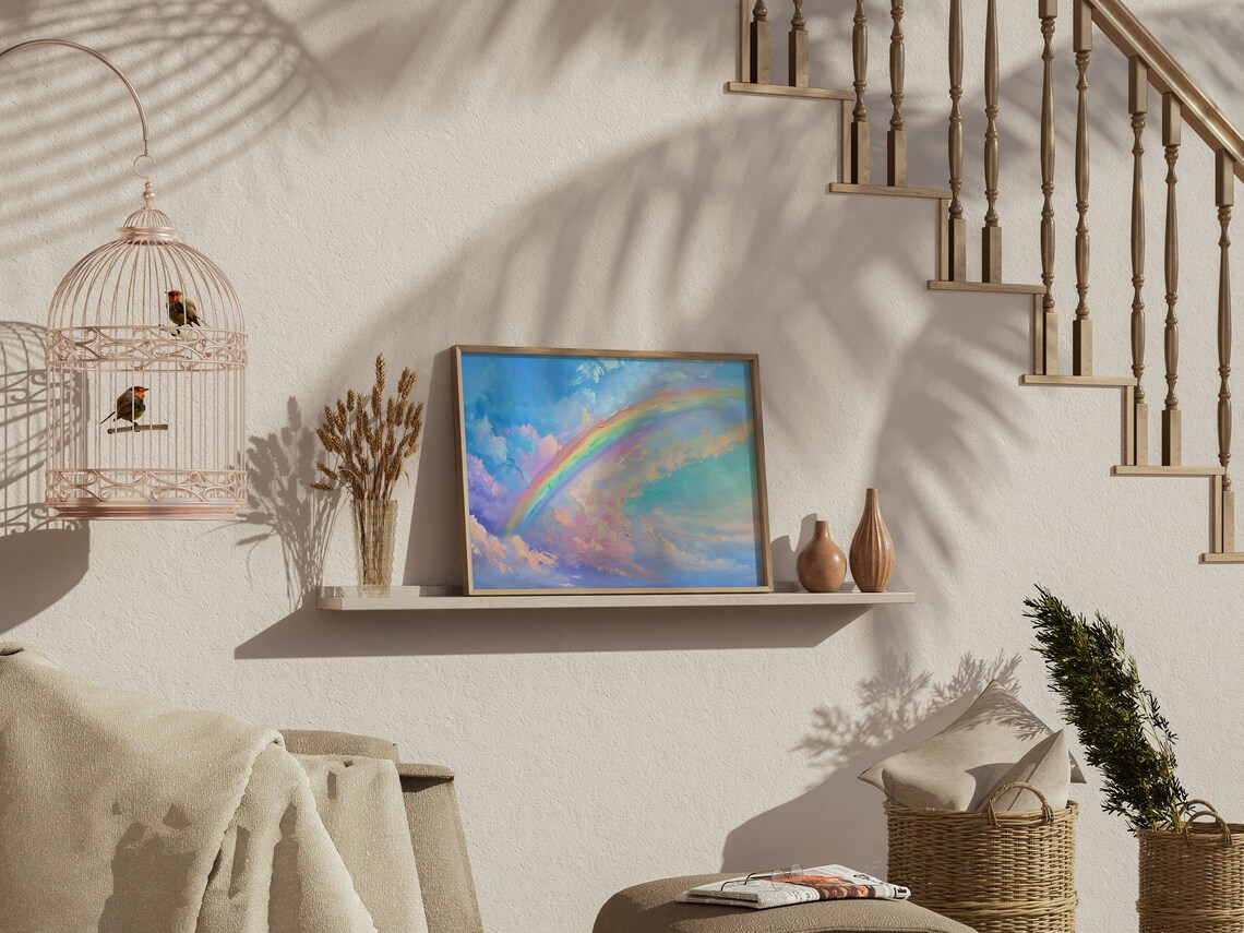 Pastel Rainbow Summer Sky Poster Print - Image 2