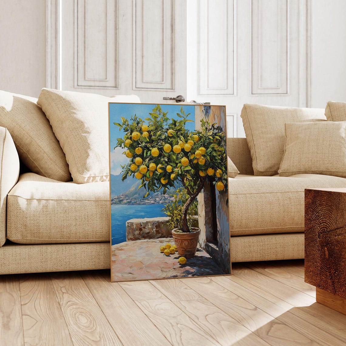 Lemon Tree on an Italian Terrace Above the Blue Coast Poster - Image 3