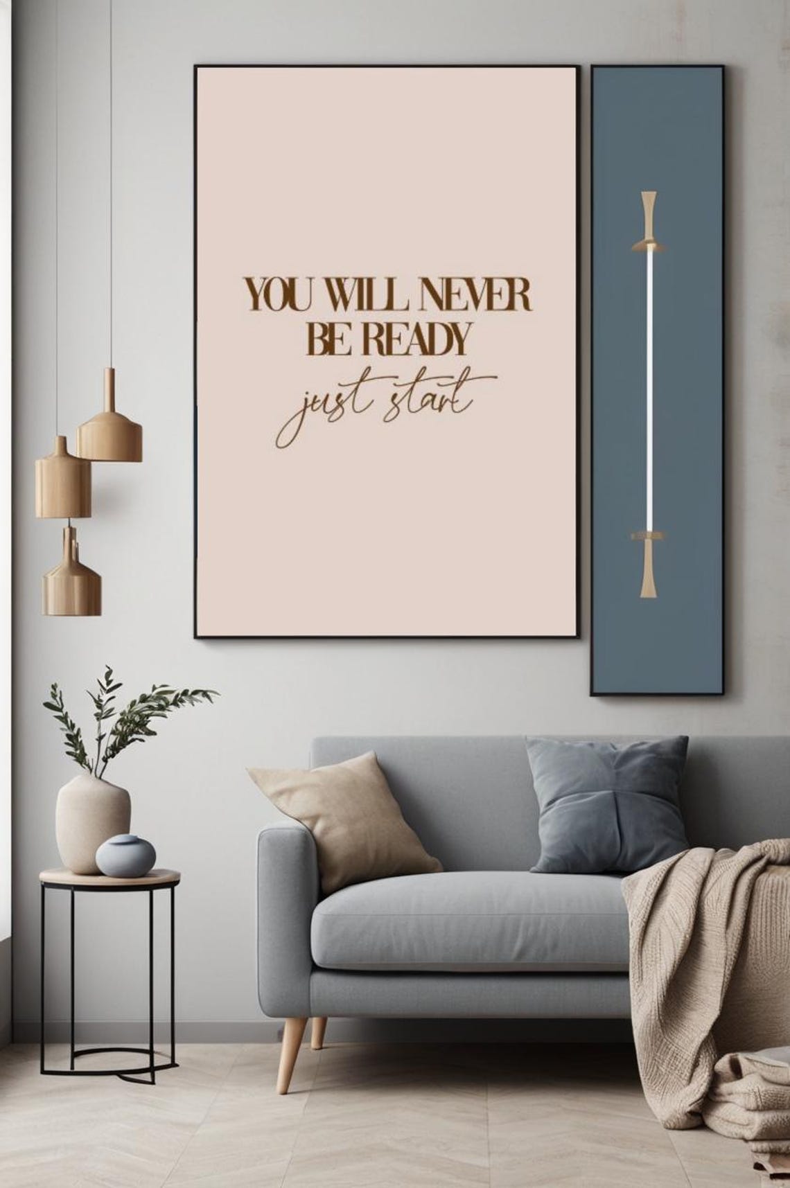 You Will Never Be Ready Just Start Blush Pink Minimal Poster - Image 2