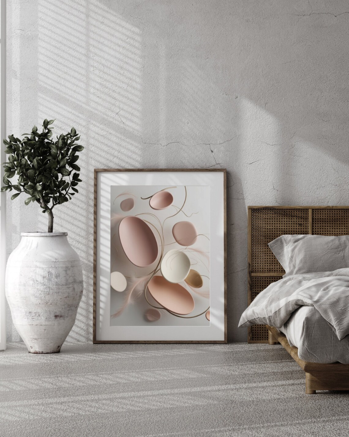 Soft Minimalist Abstract Wall Art Modern Organic Shapes Print