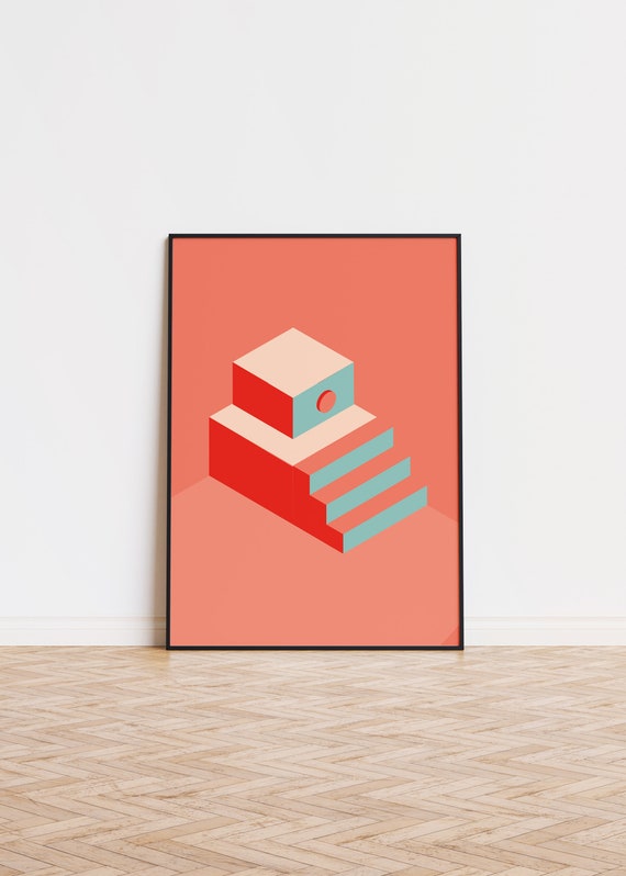 Bright Architecture Forms Poster Wall Art Printed