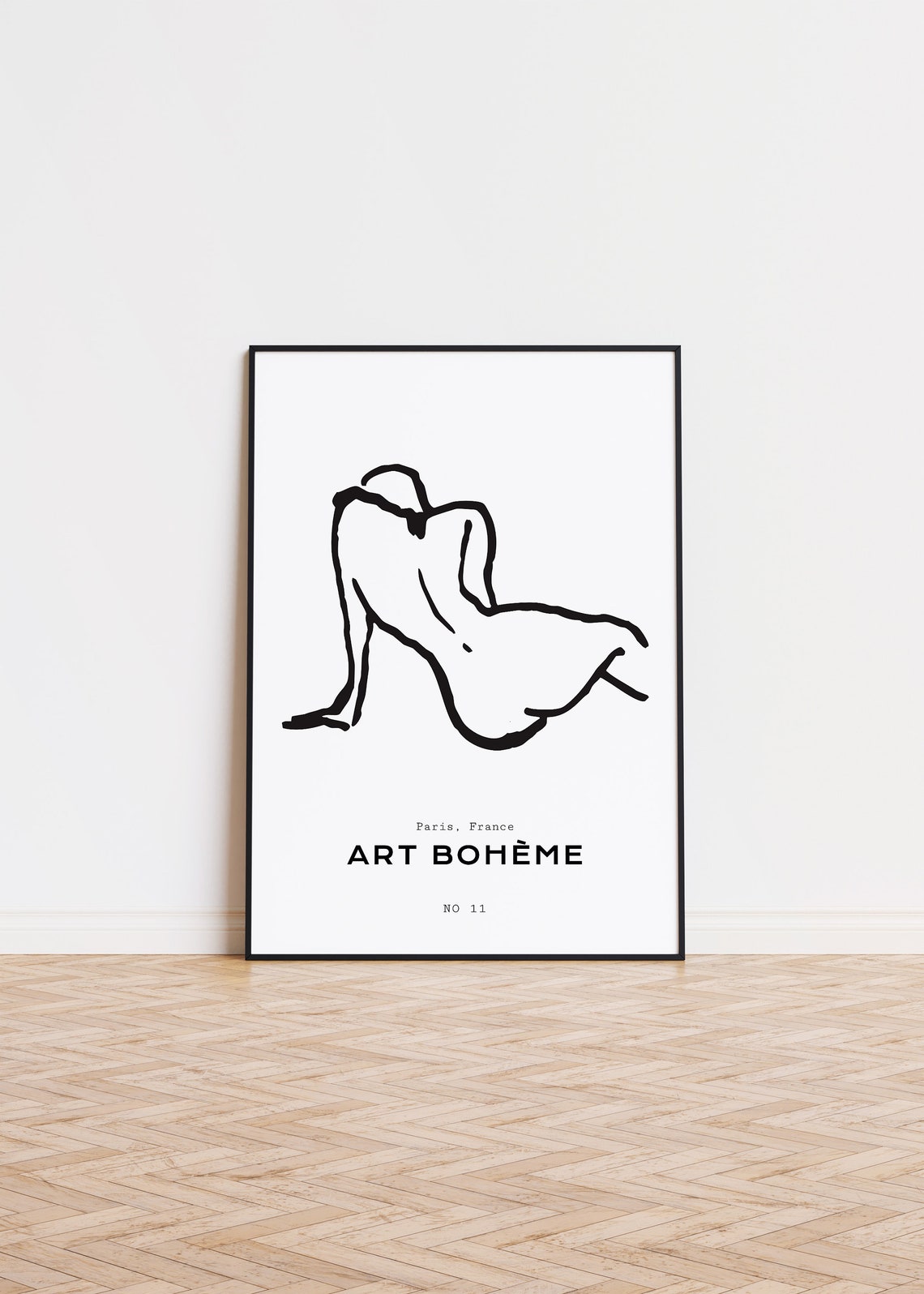 Art Boheme No 11 Minimalist Abstract Line Figure Paris Poster