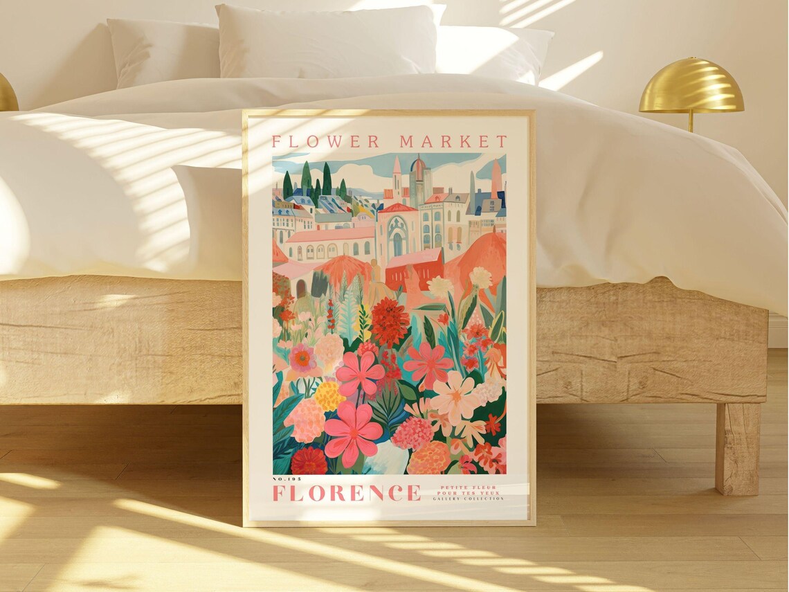 Flower Market Print, Florence Botanical Illustration - Image 2