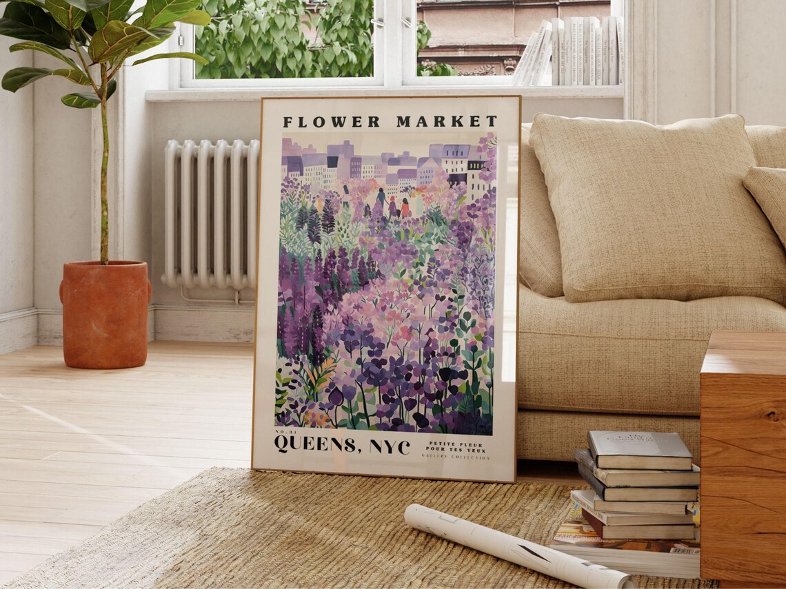 Queens Flower Market, New York City Travel Poster - Image 2