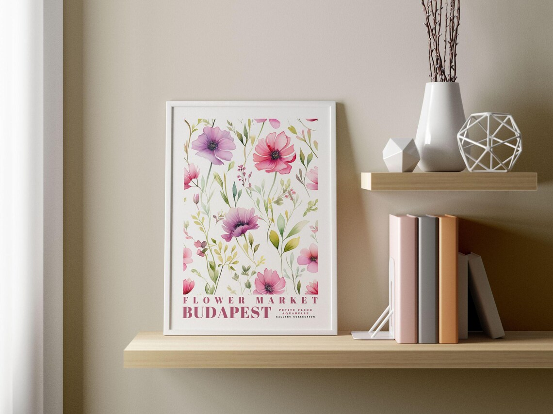 Budapest Flower Market Poster, Retro Floral Illustration - Image 2