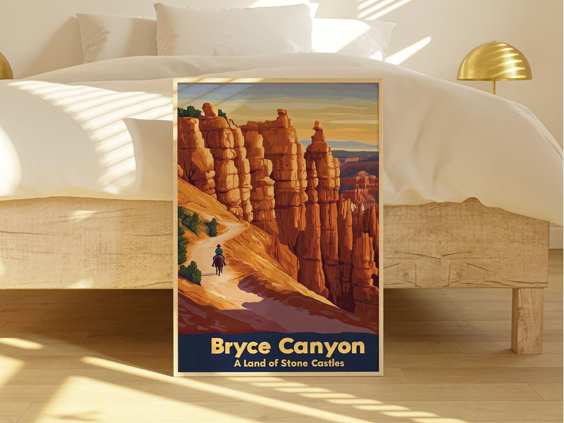 National Park Retro Travel Poster, Vintage Landscape
