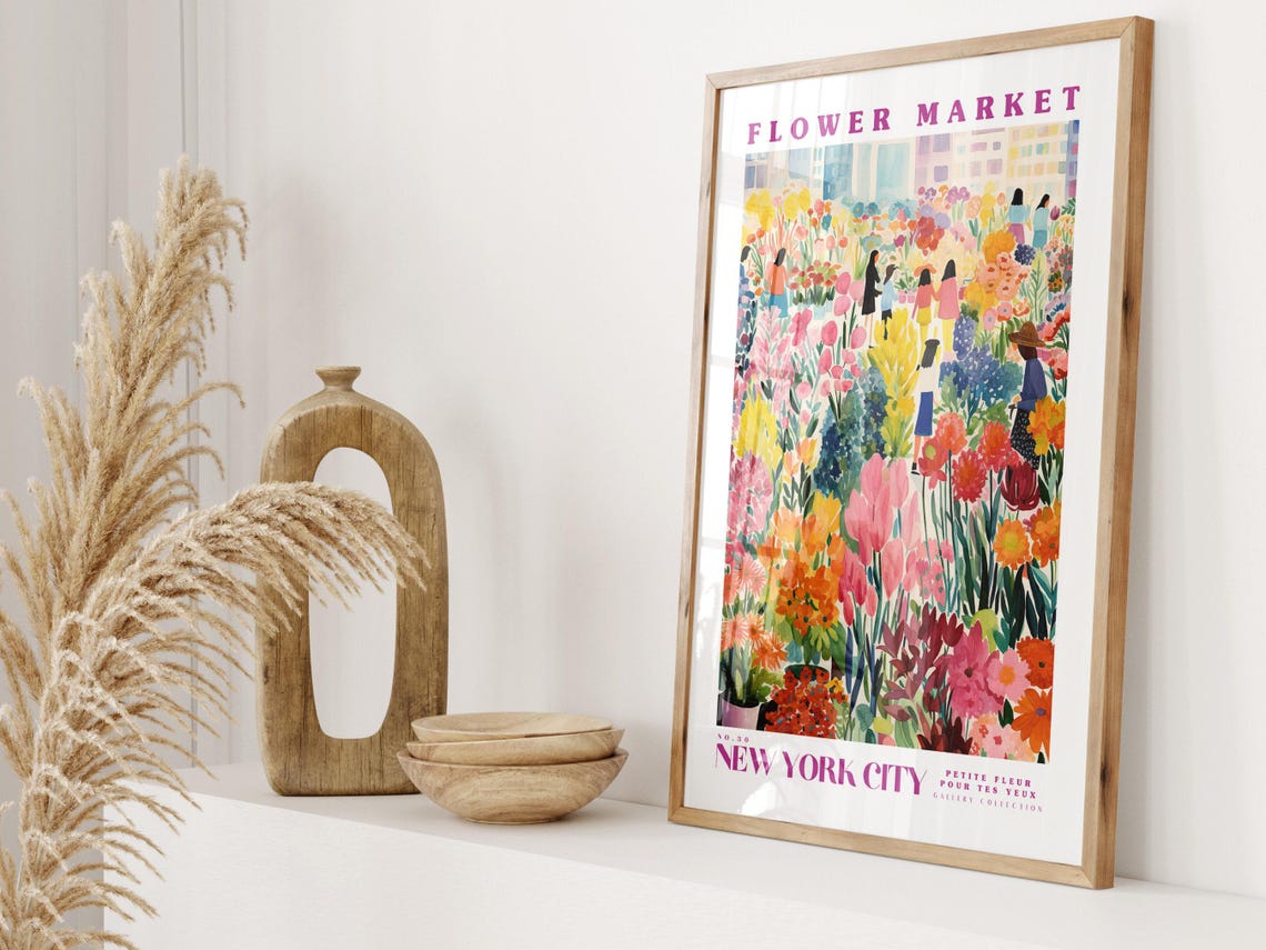 NYC Flower Market, Boho New York City Art Print - Image 2