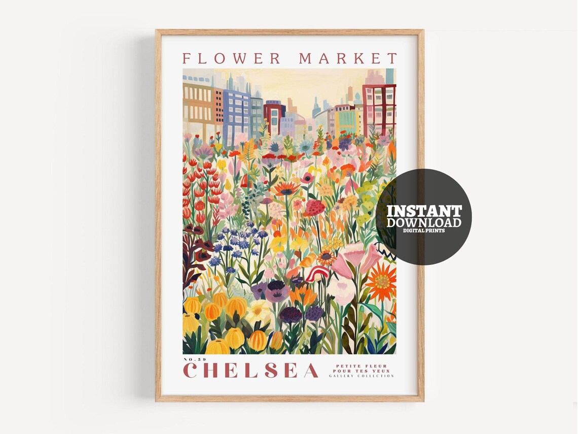 Flower Market Chelsea Botanical Art Print - Image 2