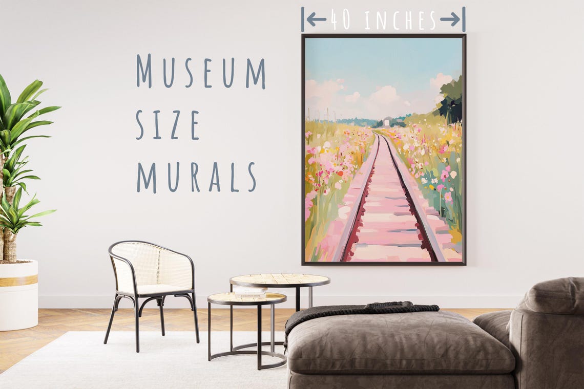 Railroad Tracks Through Wildflower Meadow Spring Journey Art Poster - Image 5