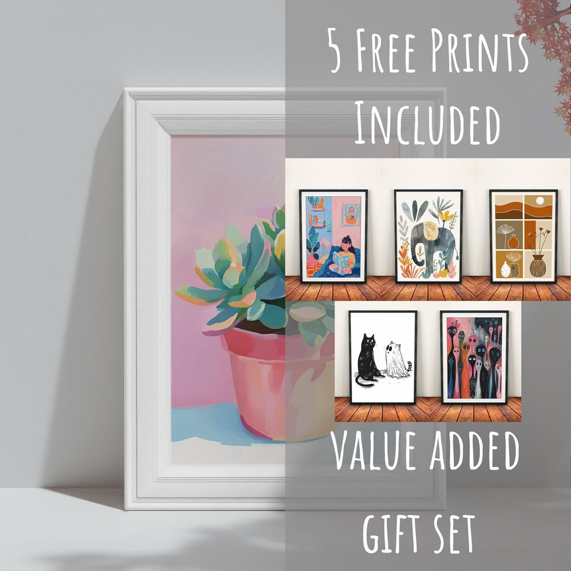 Colorful Succulent In Pink Pot Pastel Botanical Echeveria Art Print - Image 3