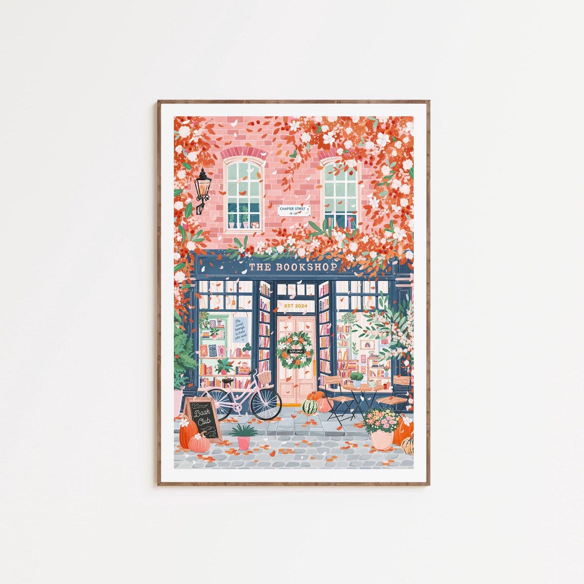 Autumn Bookshop Pumpkin Spice Art Print - Image 2