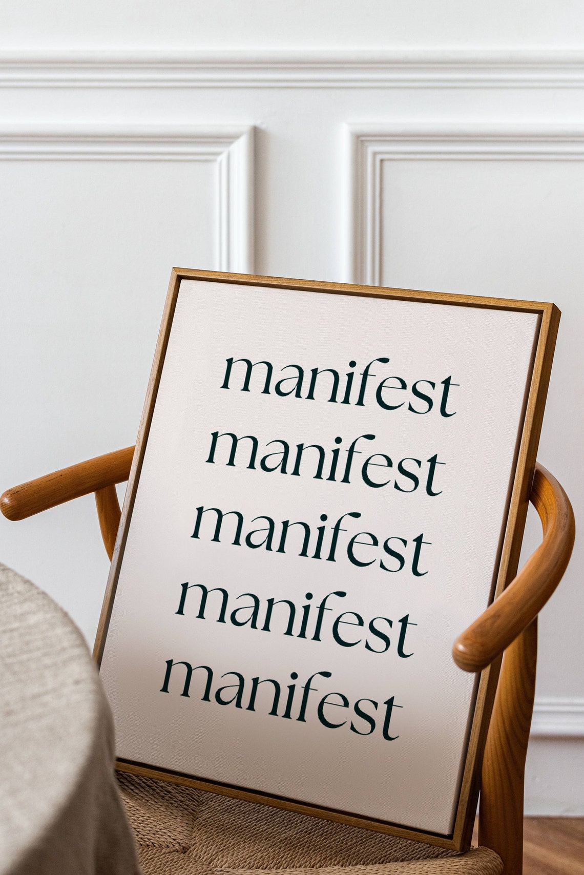 Manifest Repeated Serif Typography Law of Attraction Wall Poster - Image 2