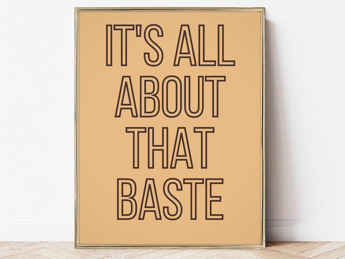 Retro All About That Baste Funny Thanksgiving Turkey Quote Poster