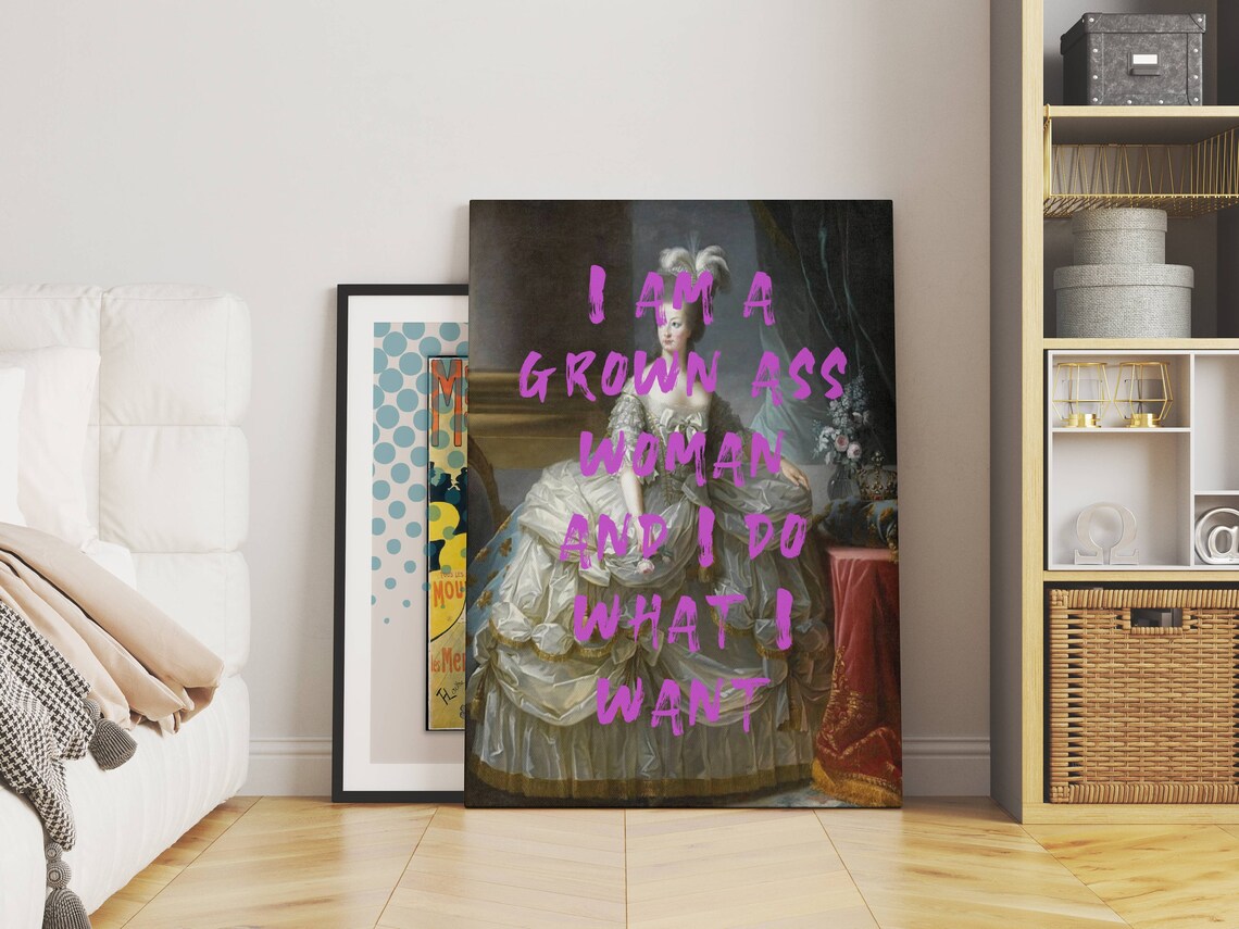 Grown Ass Woman Feminist Art Print, Maximalist Decor - Image 3