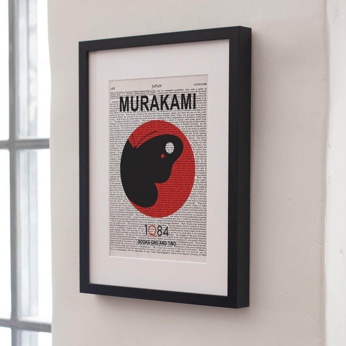 Haruki Murakami 1Q84 Books One And Two Red Circle Dictionary Art Poster - Image 4