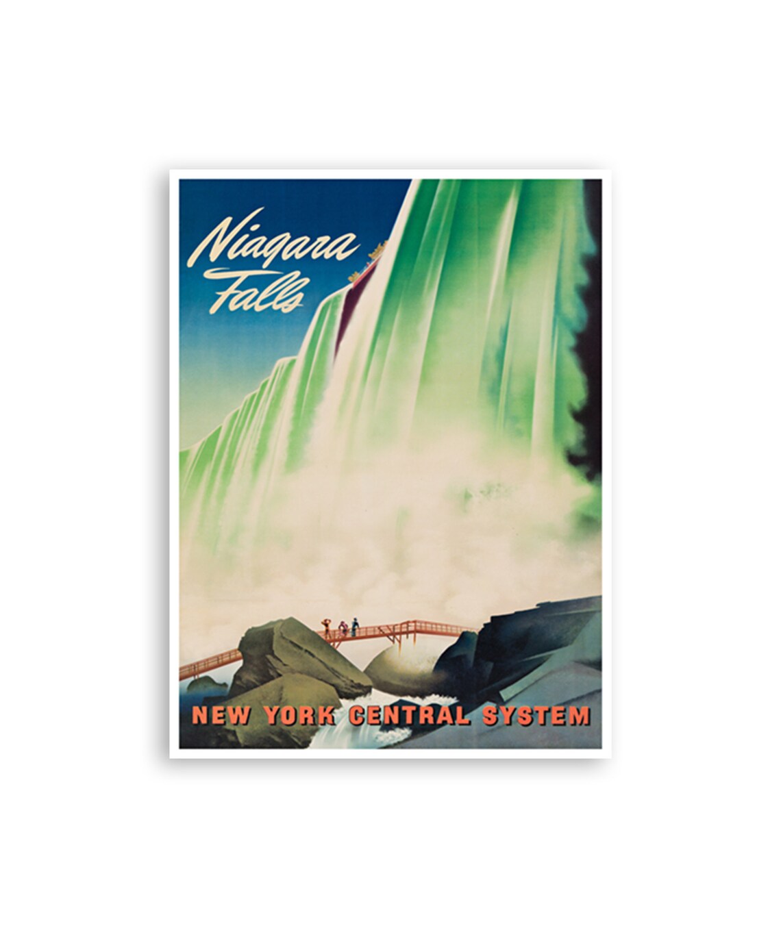 Niagara Falls Retro Travel Poster, Canada America