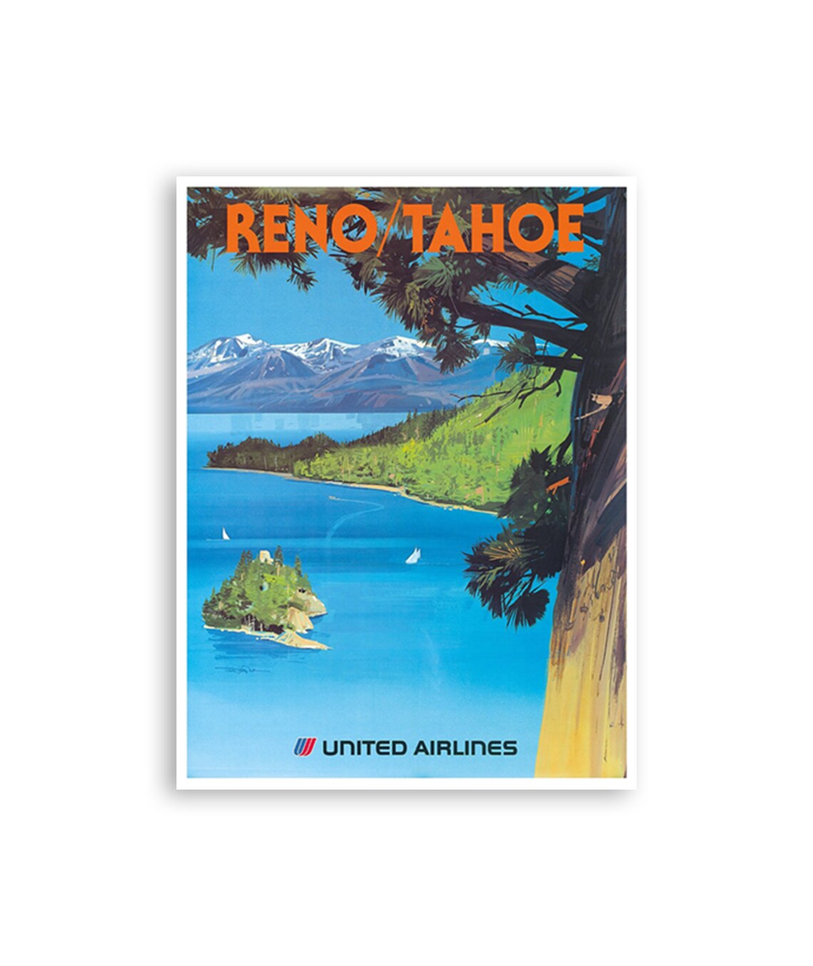 Reno Nevada Vintage Poster, Modern Travel Art Print