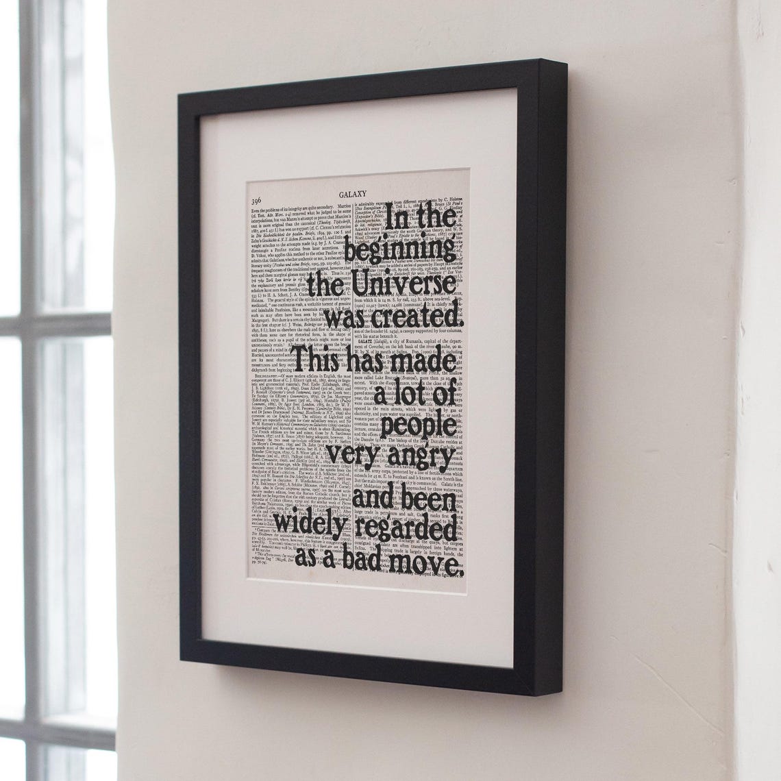 Douglas Adams In The Beginning The Universe Was Created Quote Poster - Image 3