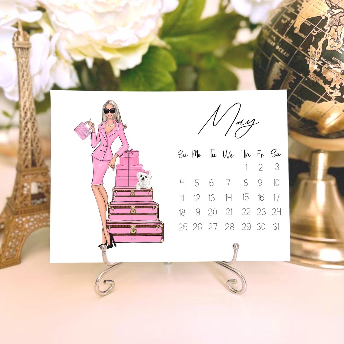 Fashion Illustration 2025 Desk Calendar, Mini Calendar - Image 3