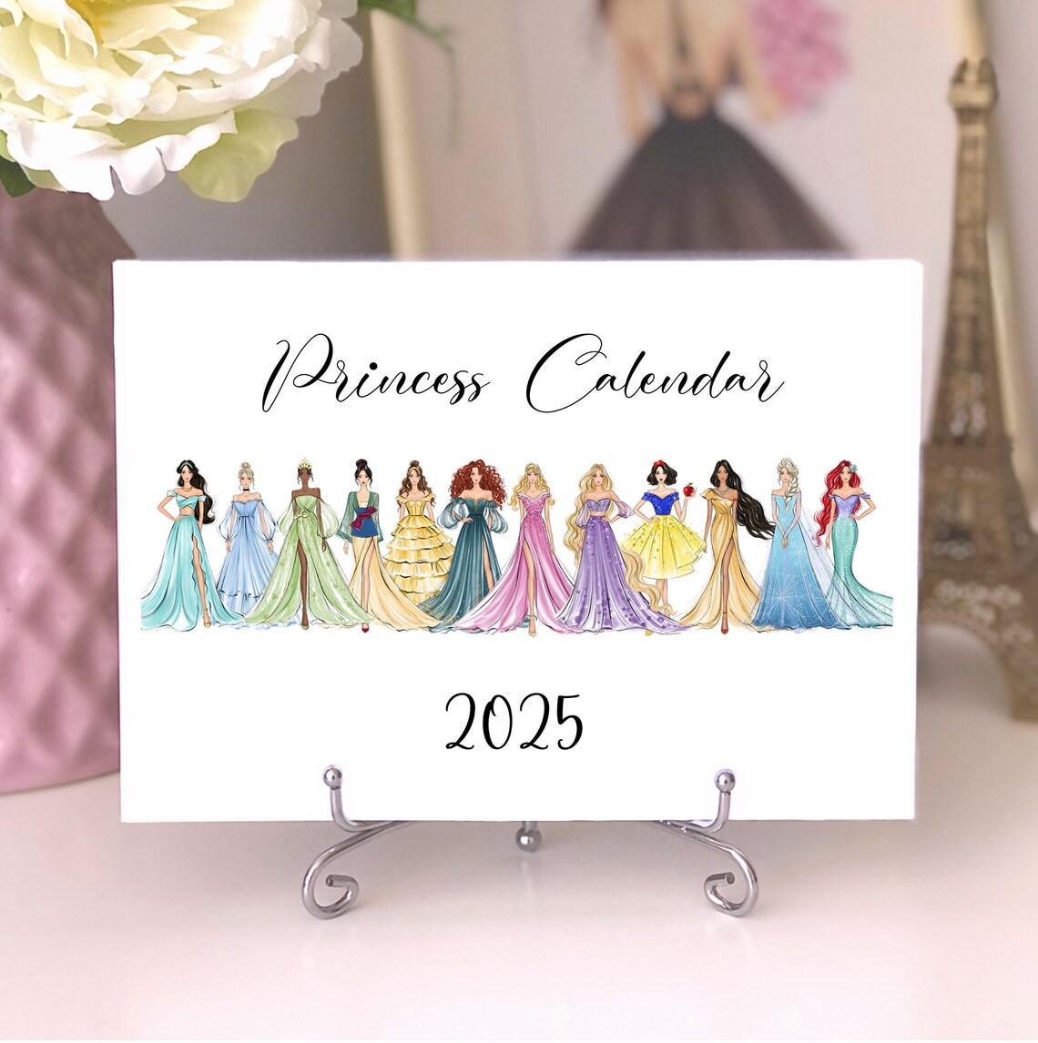 Princess Calendar 2025 Fashion Illustrated Art Print - Image 5