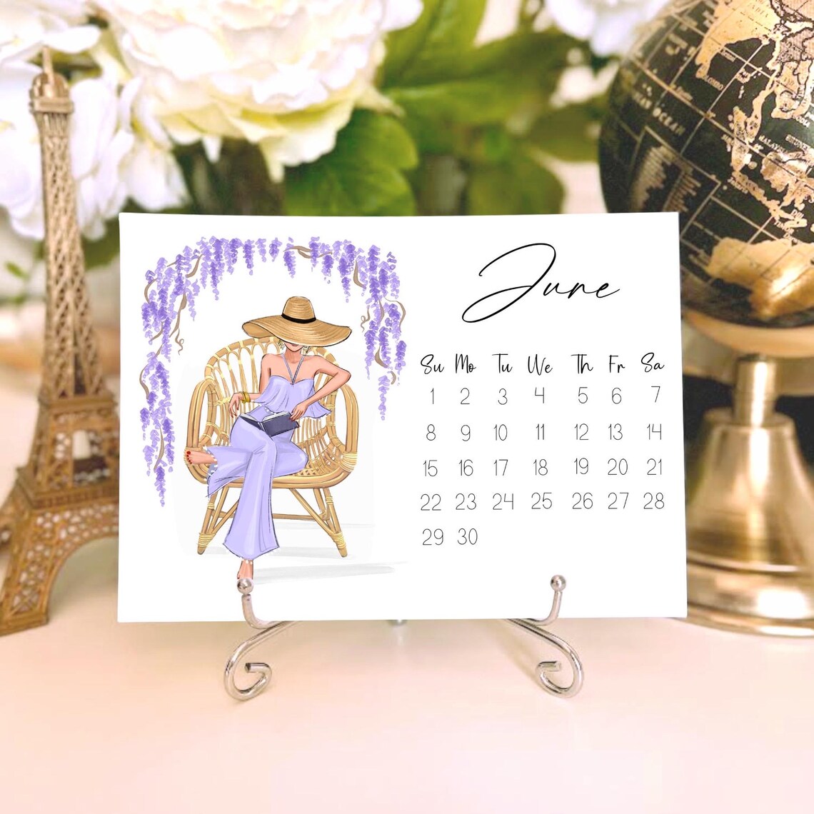 Fashion Illustration 2025 Desk Calendar, Mini Calendar - Image 2